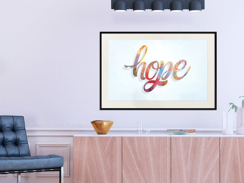 Poster - Colourful Hope  - zwart passepartout