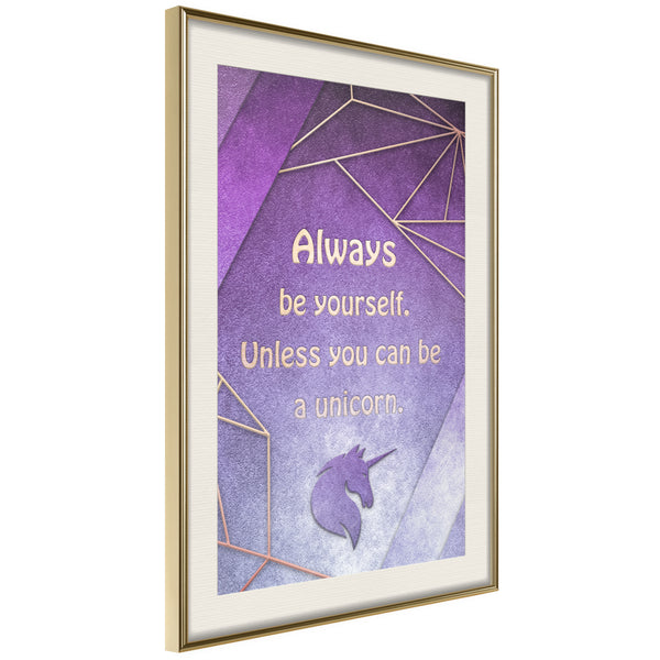 Poster - Always Be Yourself  - goud passepartout