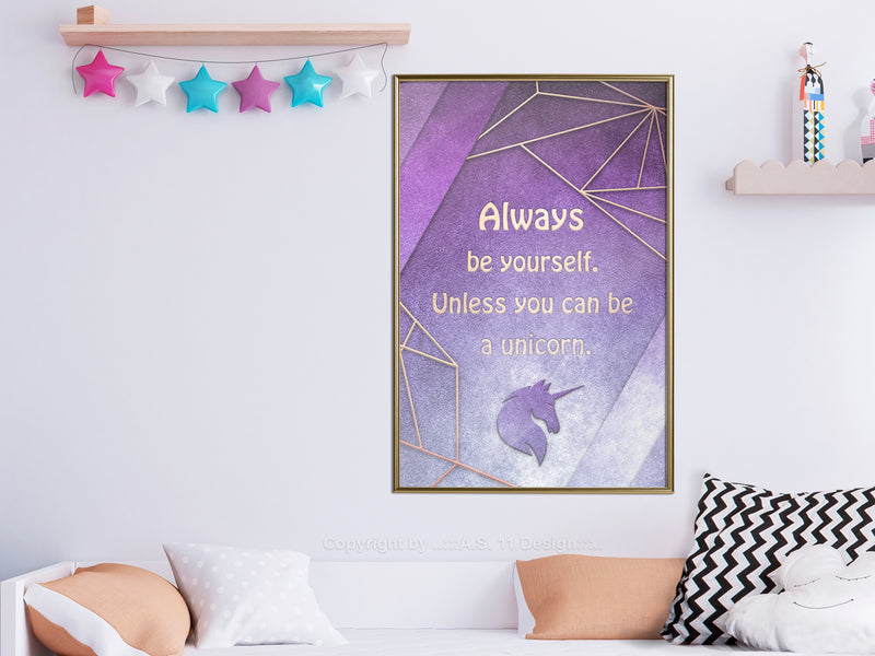Poster - Always Be Yourself  - goud