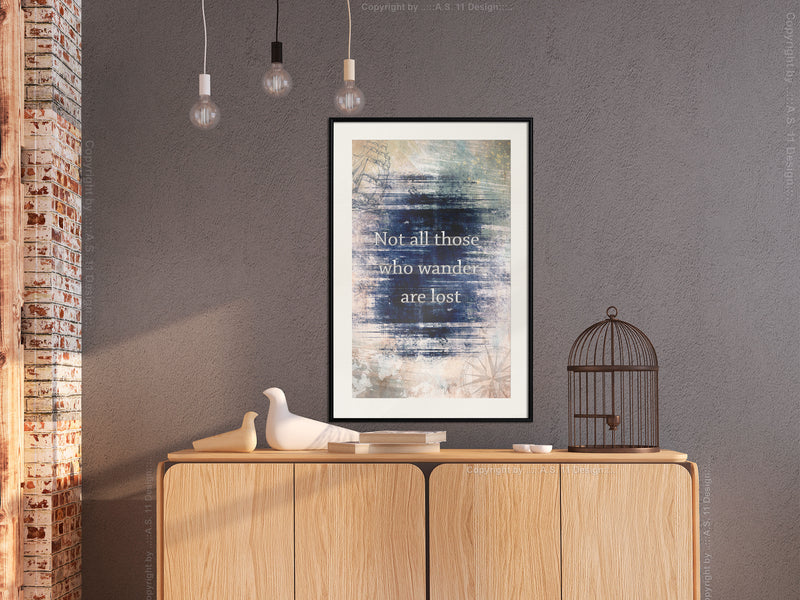 Poster - Lost I  - zwart passepartout