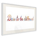 Poster - Dare to Be Yourself  - wit passepartout