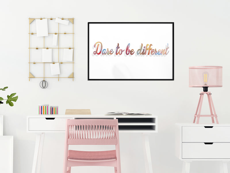Poster - Dare to Be Yourself  - zwart