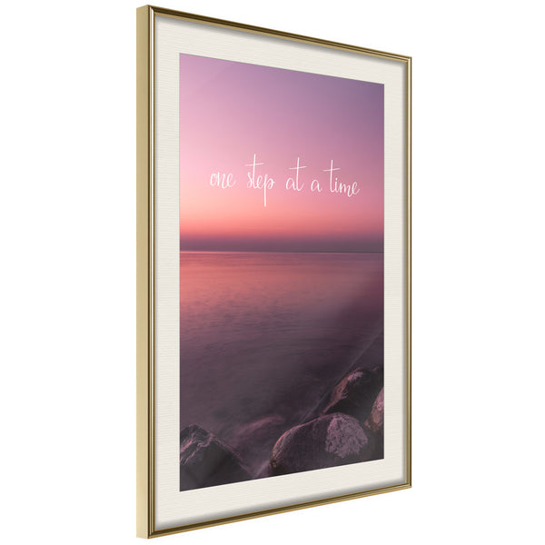 Poster - Step by Step  - goud passepartout