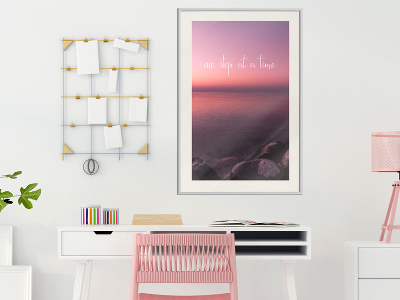 Poster - Step by Step  - wit passepartout