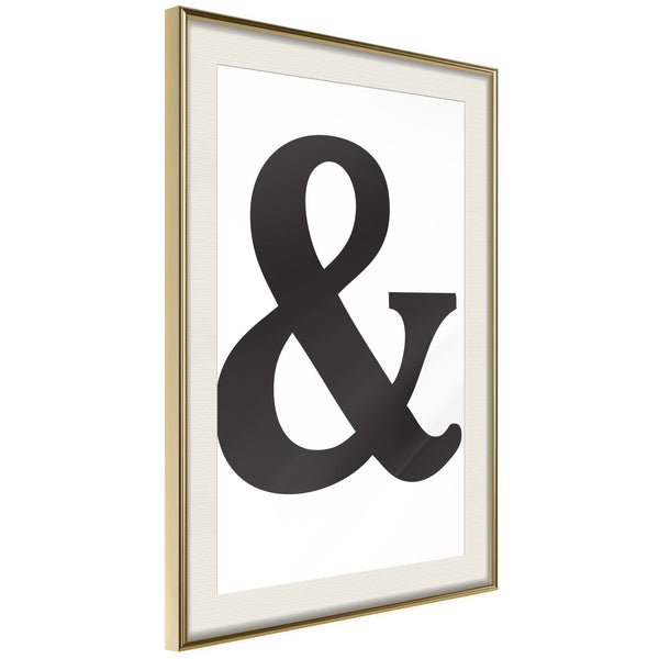 Poster - Ampersand (Black)  - goud passepartout