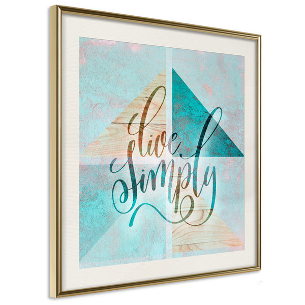Poster - Choose Simplicity (Square)  - goud passepartout