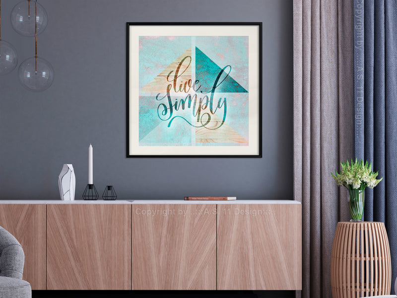 Poster - Choose Simplicity (Square)  - zwart passepartout