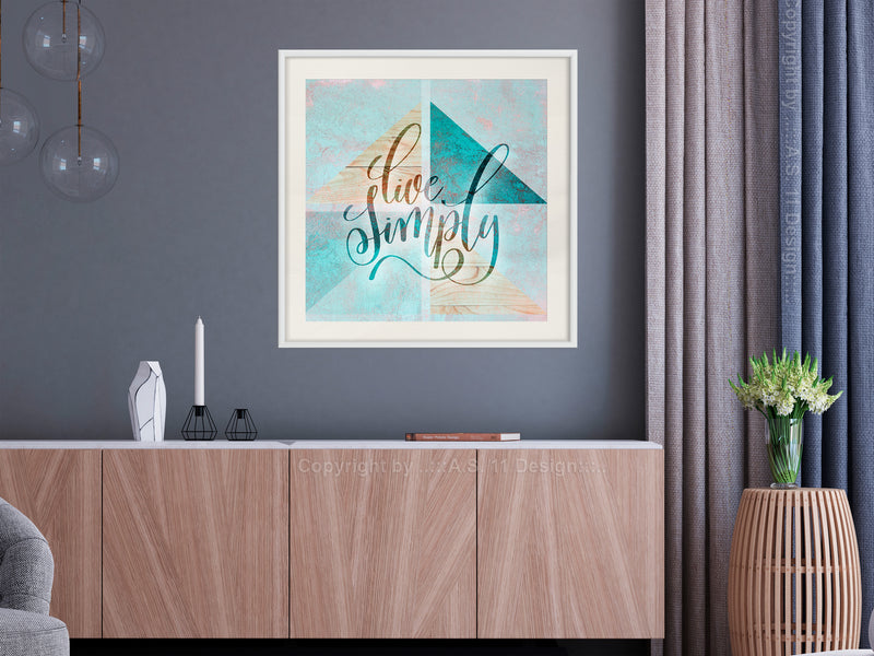 Poster - Choose Simplicity (Square)  - wit passepartout