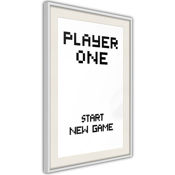 Poster - Player One  - wit passepartout