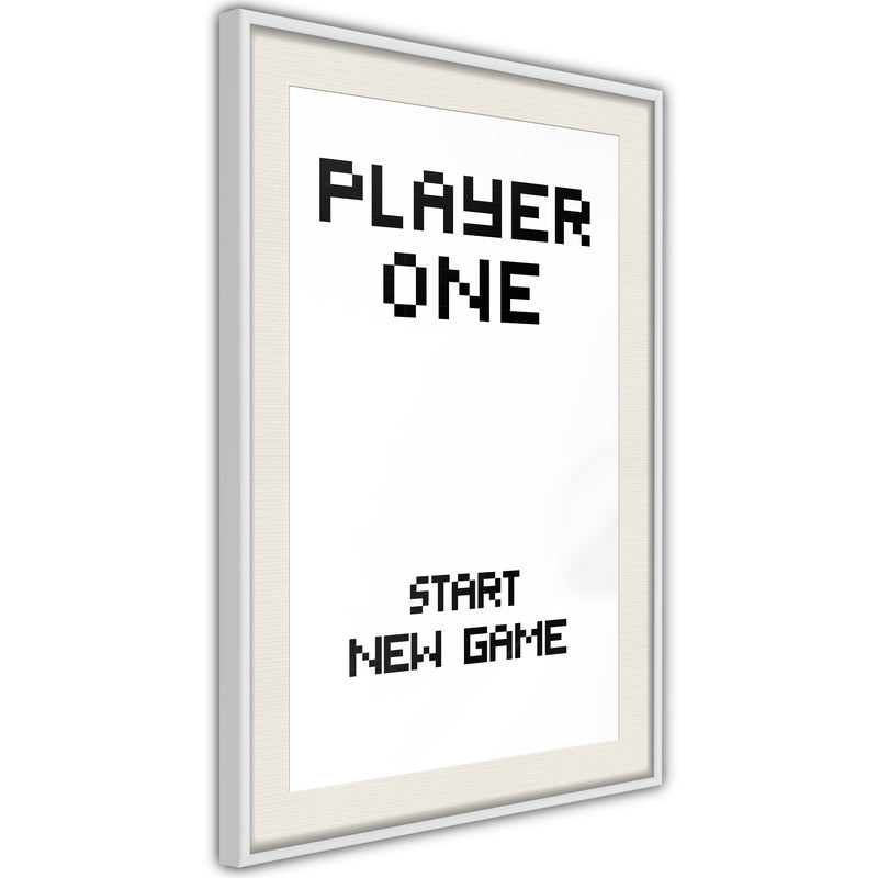 Poster - Player One  - wit passepartout