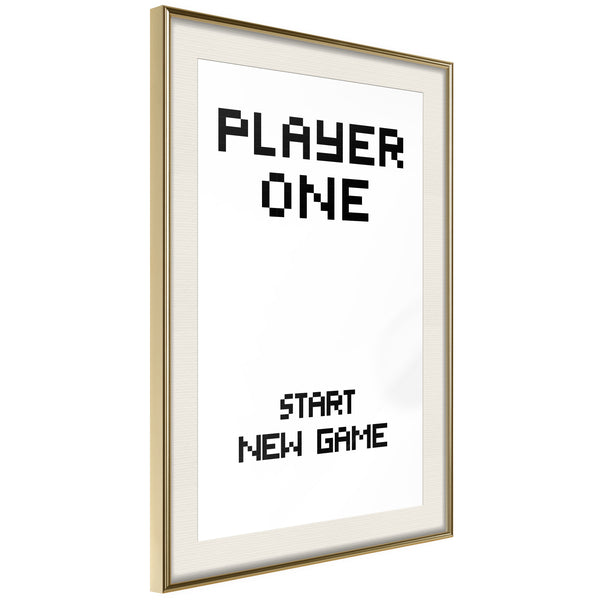 Poster - Player One  - goud passepartout