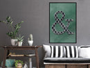 Poster - Ampersand on Green Background  - zwart