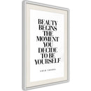 Poster - Beginning of the Beauty  - wit passepartout