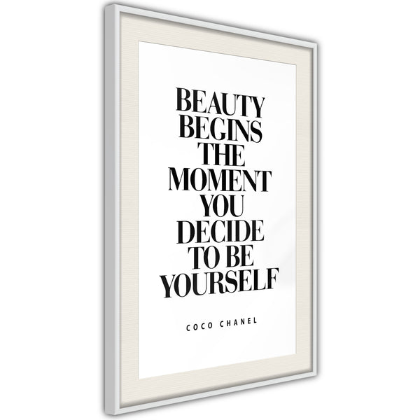 Poster - Beginning of the Beauty  - wit passepartout