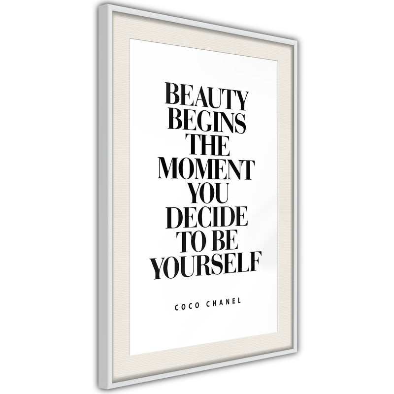 Poster - Beginning of the Beauty  - wit passepartout