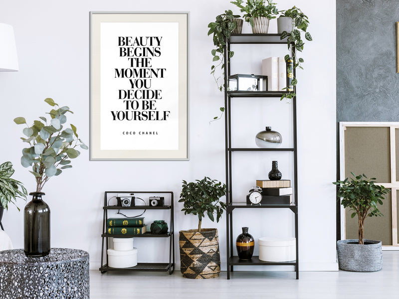 Poster - Beginning of the Beauty  - wit passepartout