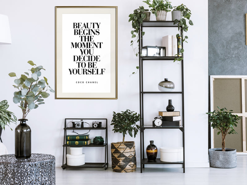 Poster - Beginning of the Beauty  - goud passepartout