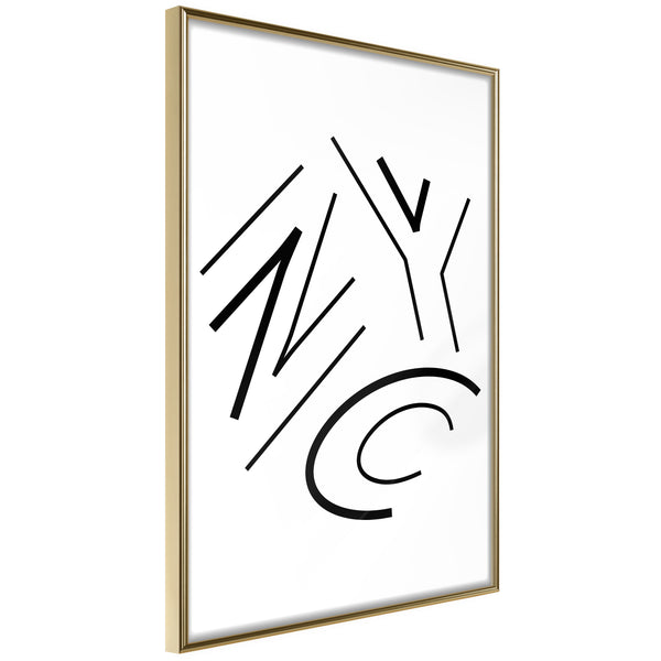 Poster - Three Letters  - goud
