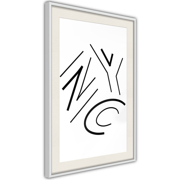 Poster - Three Letters  - wit passepartout