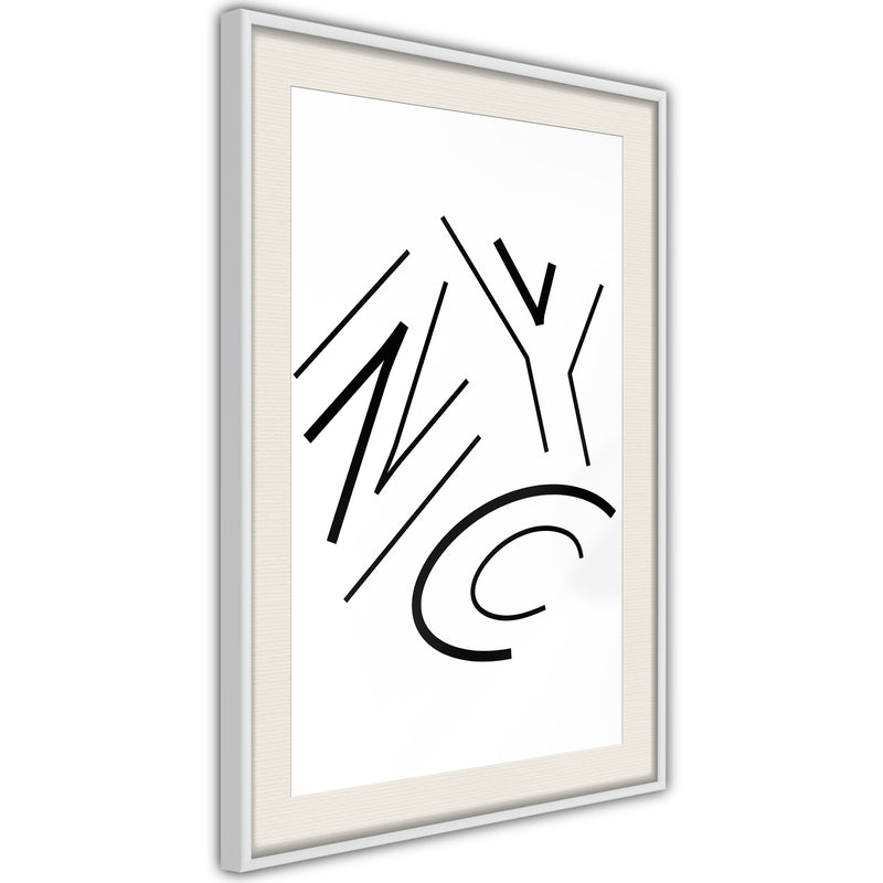 Poster - Three Letters  - wit passepartout