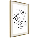 Poster - Three Letters  - goud passepartout