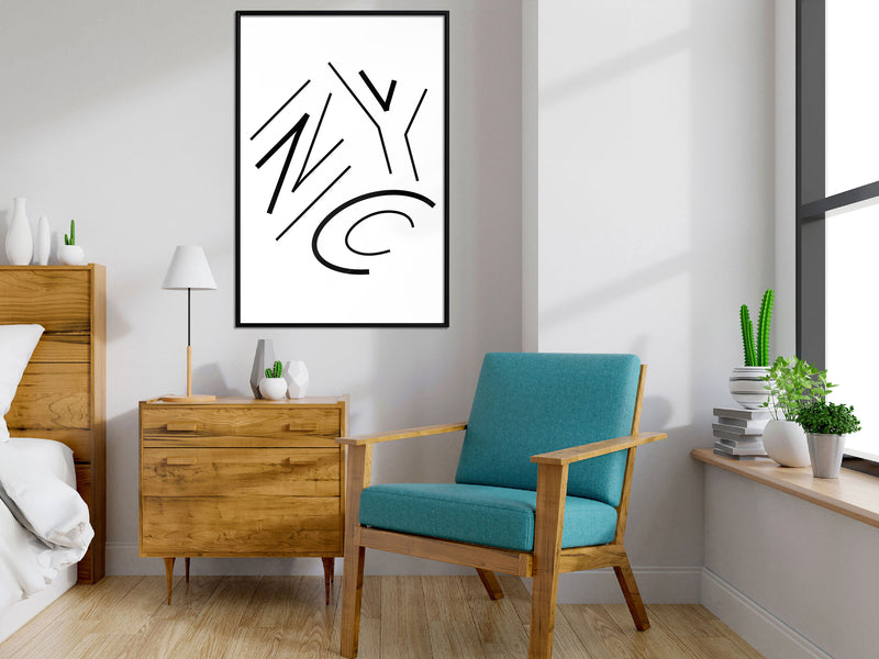 Poster - Three Letters  - zwart