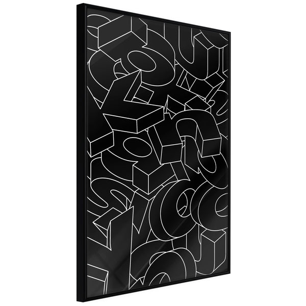 Poster - Scattered Letters  - zwart