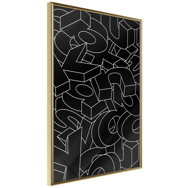 Poster - Scattered Letters  - goud