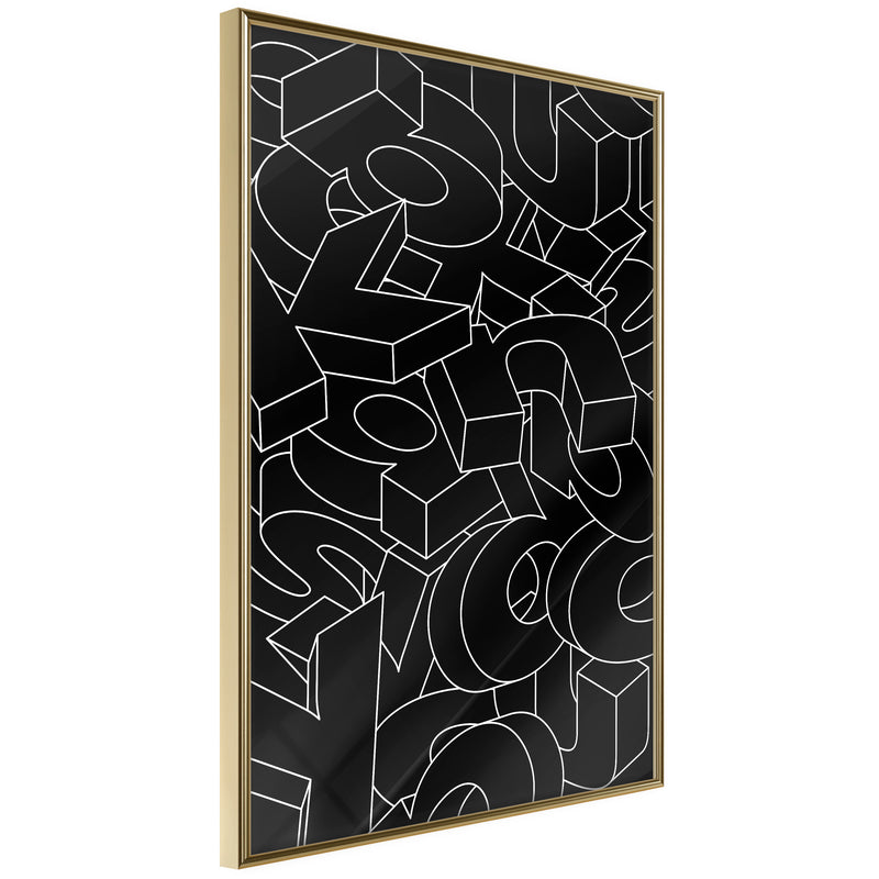 Poster - Scattered Letters  - goud