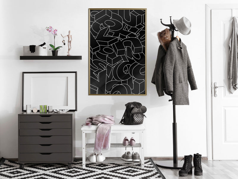 Poster - Scattered Letters  - goud