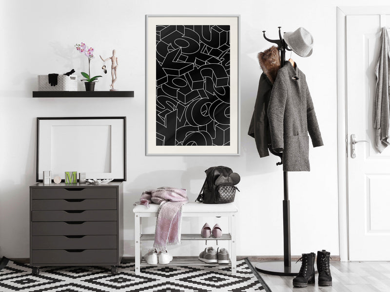 Poster - Scattered Letters  - wit passepartout