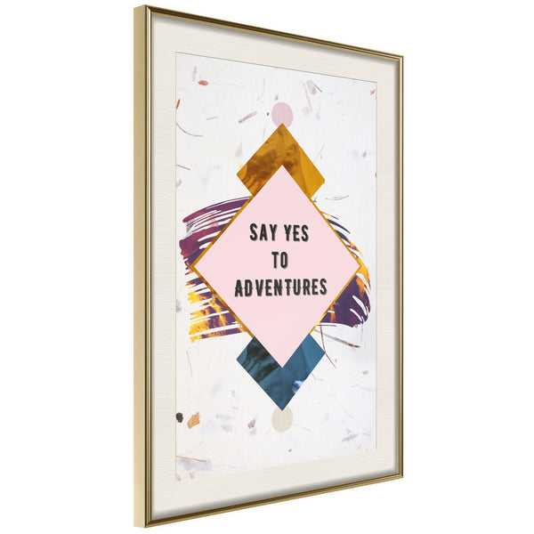 Poster - Time for Adventure!  - goud passepartout