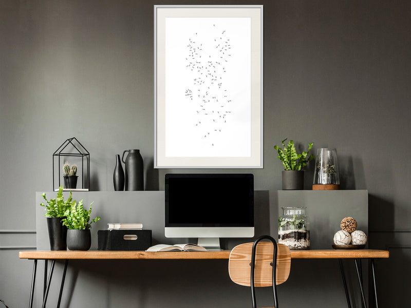 Poster - Connect the Dots  - wit passepartout