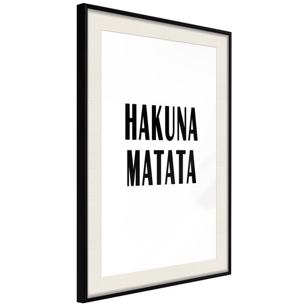 Poster - Hakuna Matata  - zwart passepartout