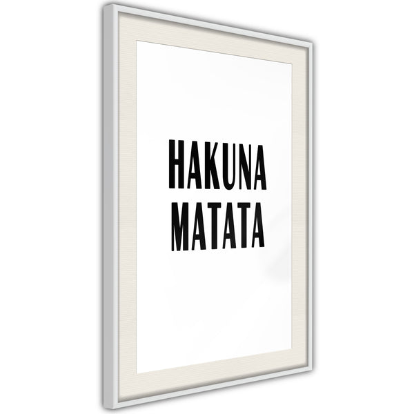 Poster - Hakuna Matata  - wit passepartout