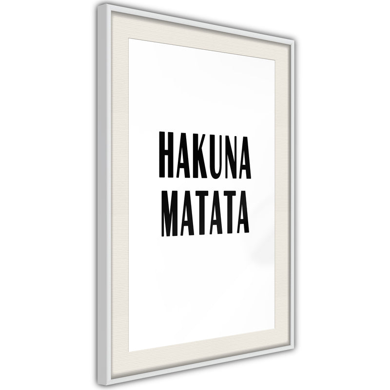 Poster - Hakuna Matata  - wit passepartout