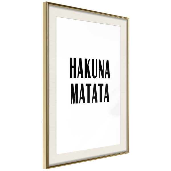 Poster - Hakuna Matata  - goud passepartout