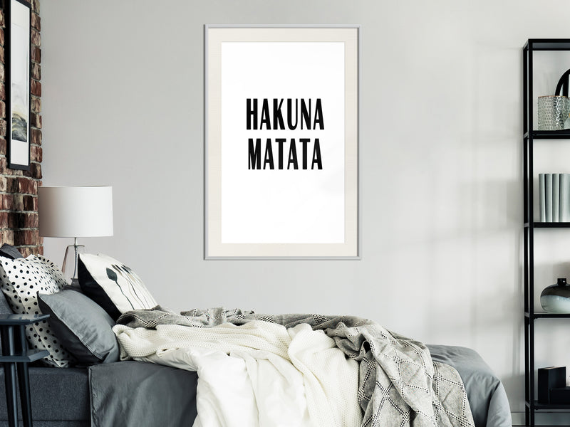 Poster - Hakuna Matata  - wit passepartout