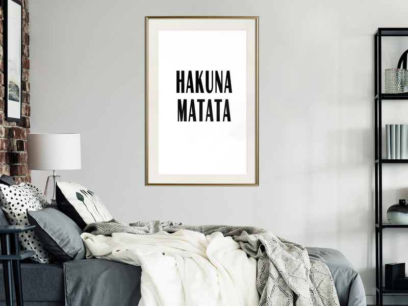 Poster - Hakuna Matata  - goud passepartout