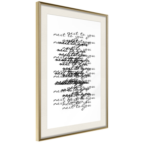 Poster - Love Letter  - goud passepartout