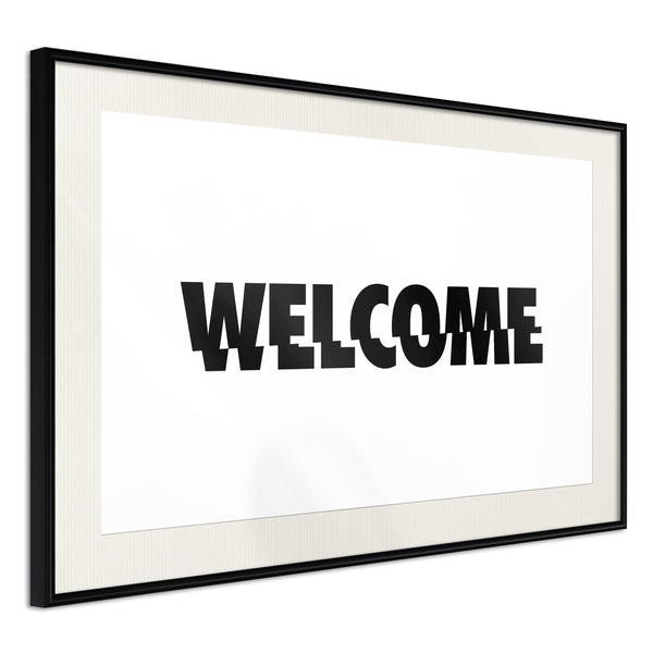 Poster - Welcome  - zwart passepartout