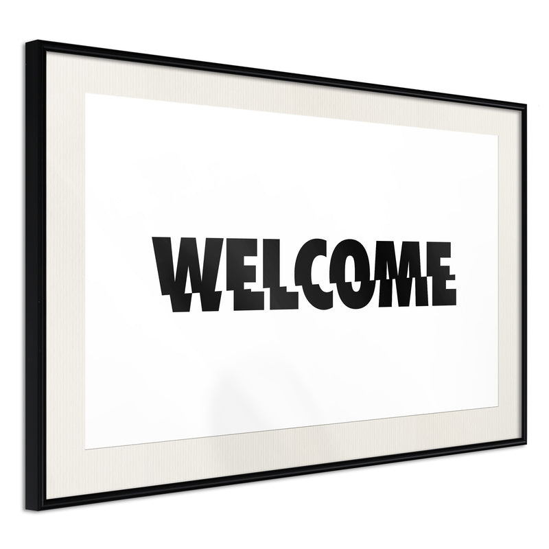 Poster - Welcome  - zwart passepartout