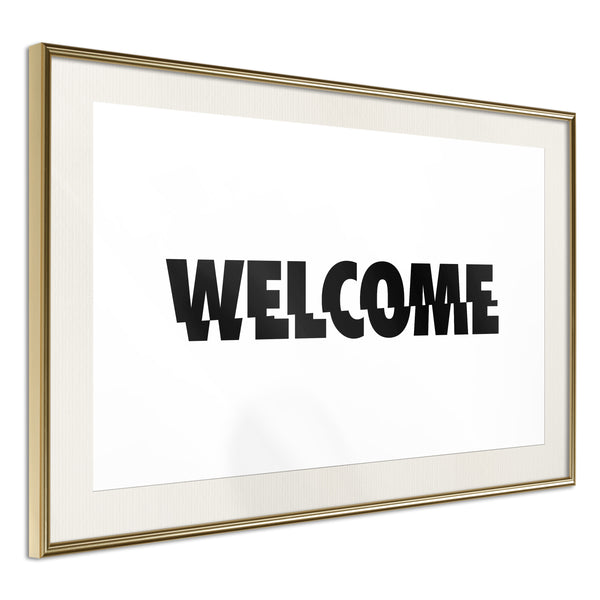 Poster - Welcome  - goud passepartout