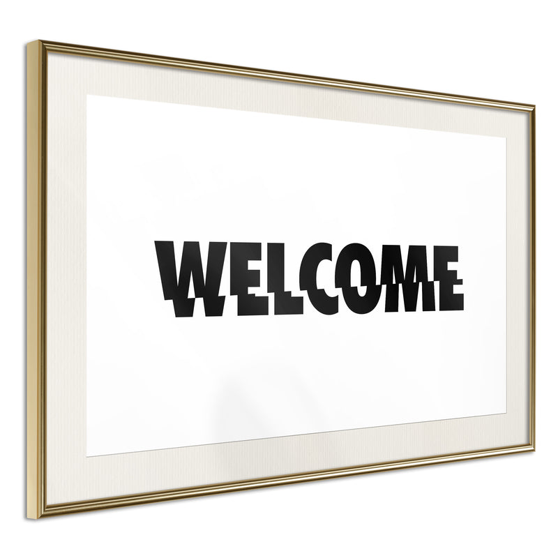 Poster - Welcome  - goud passepartout