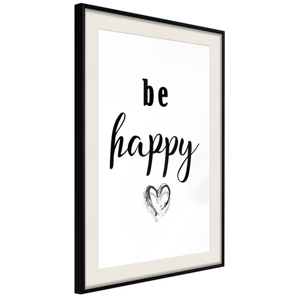 Poster - Don't Worry  - zwart passepartout