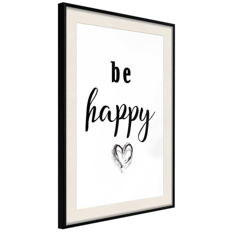 Poster - Don't Worry  - zwart passepartout