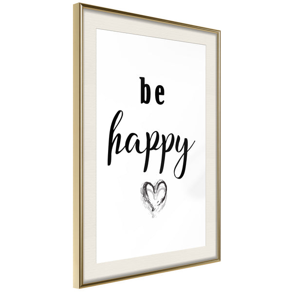 Poster - Don't Worry  - goud passepartout
