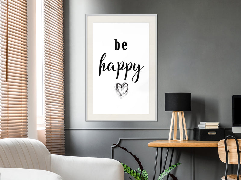 Poster - Don't Worry  - wit passepartout