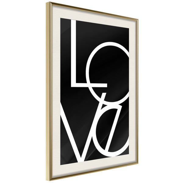 Poster - Simply Love  - goud passepartout