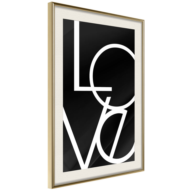Poster - Simply Love  - goud passepartout